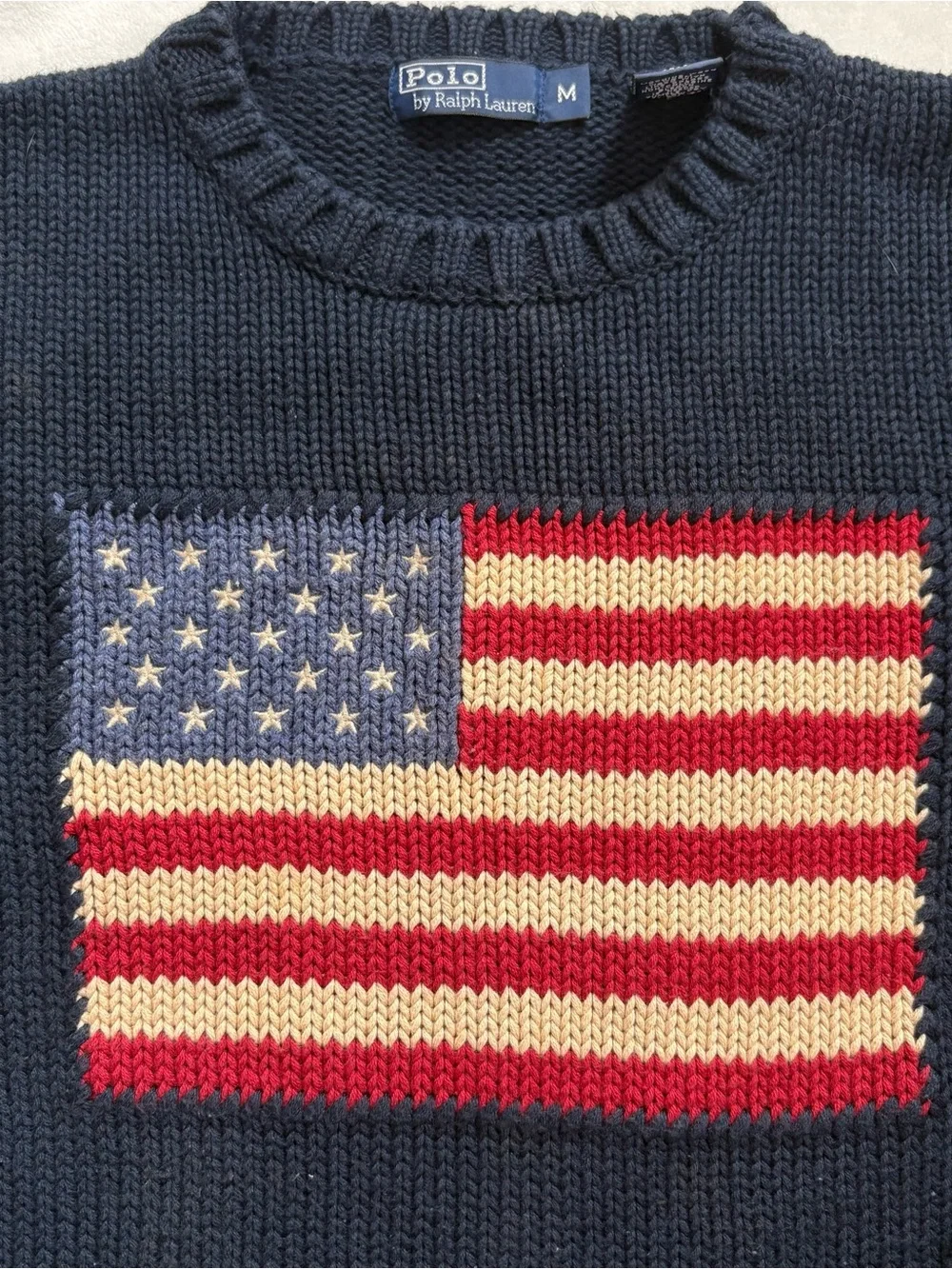 Polo by Ralph Lauren Boy’s Navy Flag Crewneck Sweater